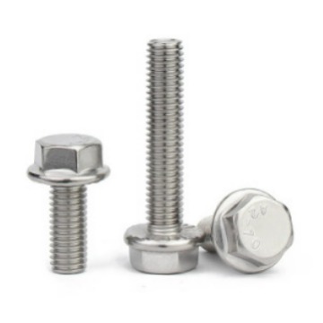 Flange bolt with teeth flange face full teeth screws outer hexagon head machine teeth screws locking 304 stainless steel